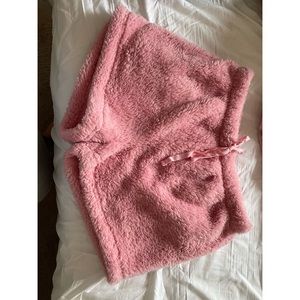 Pink Sherpa shorts